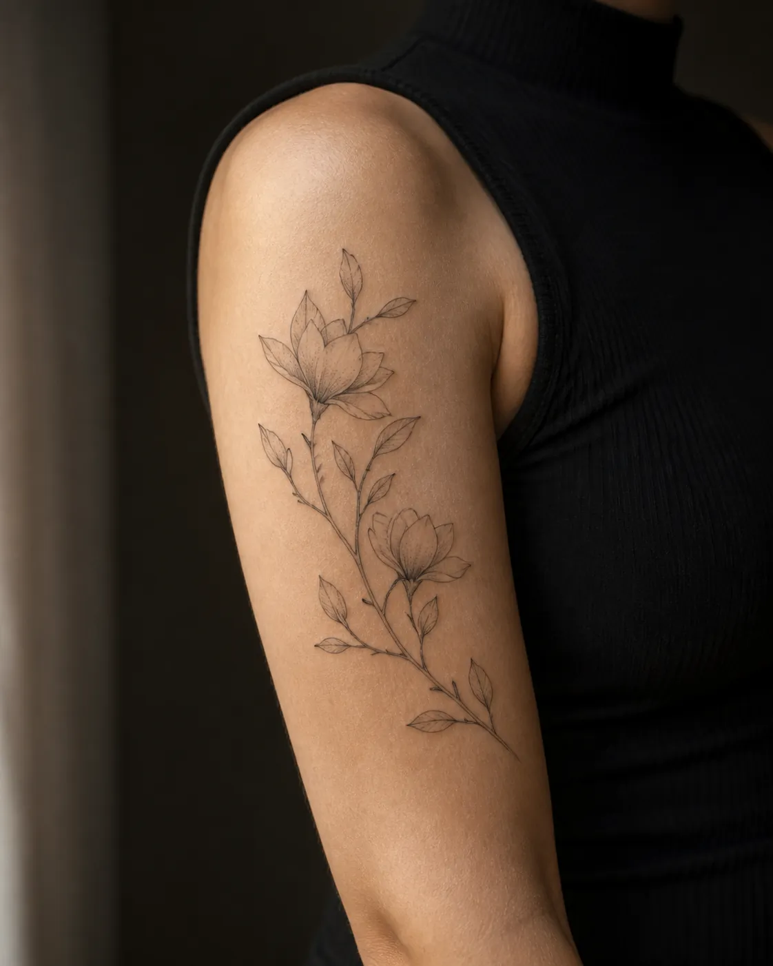 Lineworkowa magnolia na ramieniu